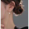 925 Sterling Silver Pearl Earrings Female Ear Clip