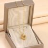 Double-layer Love Necklace With Rhinestones Titanium Steel Pendant Fashion Jewelry Woman Valentines Day Gift
