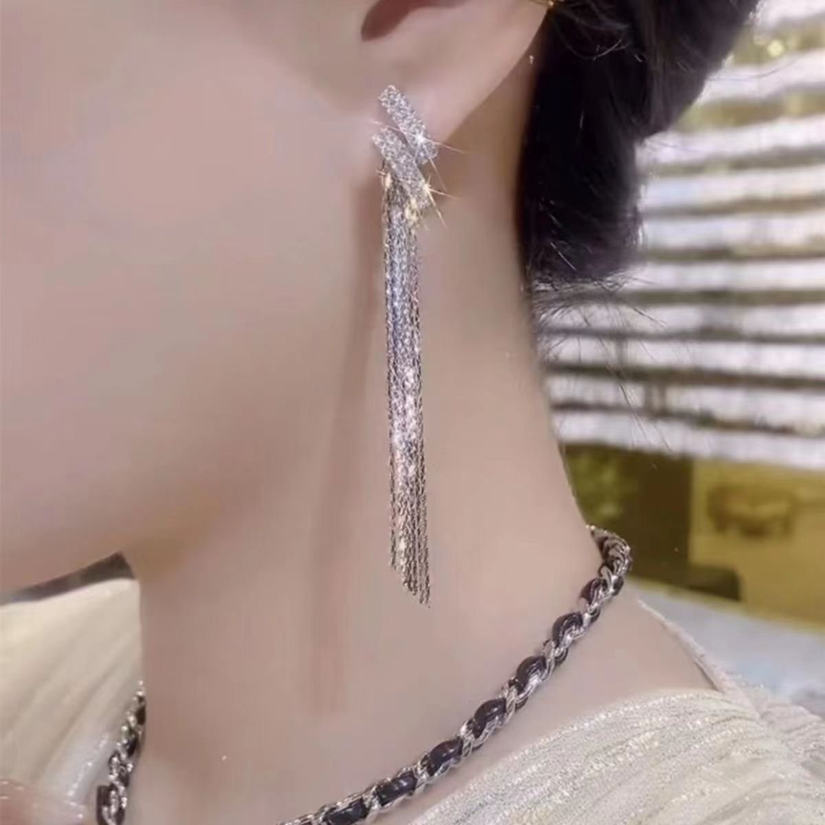 bc5105e9-7ec3-4d82-afb3-347511554322.jpg XINGX Water Drop Tassel Earrings Earrings Simple