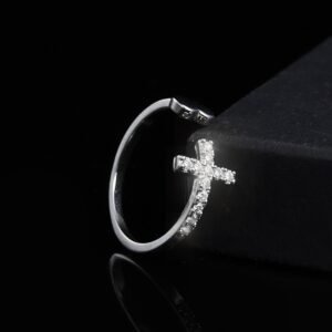 Hot Sale Cross Diamond Heartshaped Ring