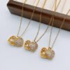 Xiaohongshu New Loving Heart Zircon Necklace For Women