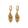 Exquisite Crystal Leaf Silver Needle Ear Clip Female