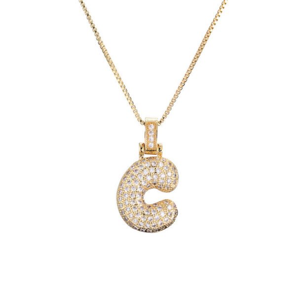 Chain Copper Micro Inlaid Zircon 26 Letter Pendant Necklace FClavicleor Women's Birthday Jewelry Gifts
