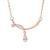 S925 silver water drop necklace Korean version clavicle rhinestone inlaid necklace