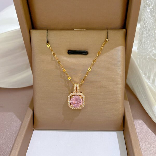 Women's Korean Fashion Square Diamond Necklace