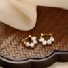 Freshwater 5mm Pearl Stud Earrings 925 Silver Ear Studs