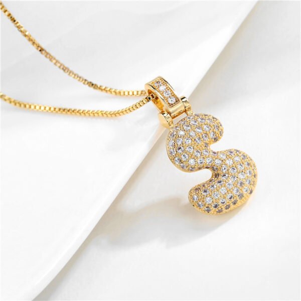 Chain Copper Micro Inlaid Zircon 26 Letter Pendant Necklace FClavicleor Women's Birthday Jewelry Gifts
