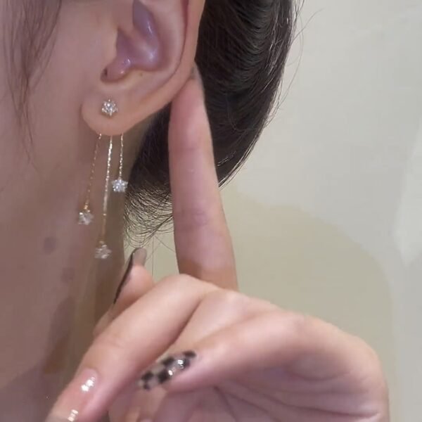 e73391c8-ca0c-49fc-8f8d-6a6940bb025e.jpg Micro Inlaid Zircon Pentagram Tassel Earrings