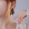 Flowers Hetian Jade Earrings Sterling Silver Long Earrings High Sense Ear Rings