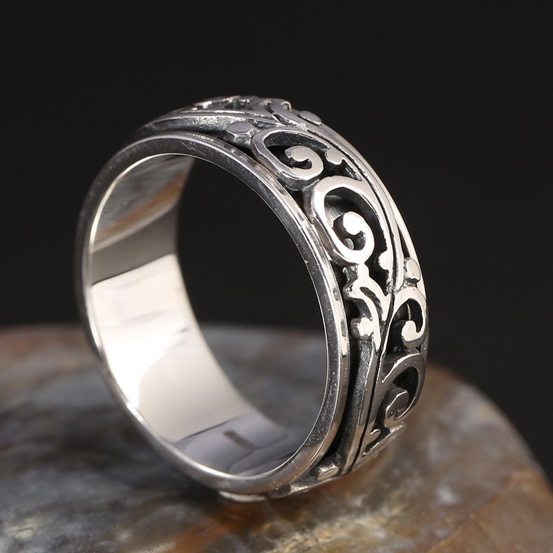 S925 Sterling Silver Ornament Ring Personality