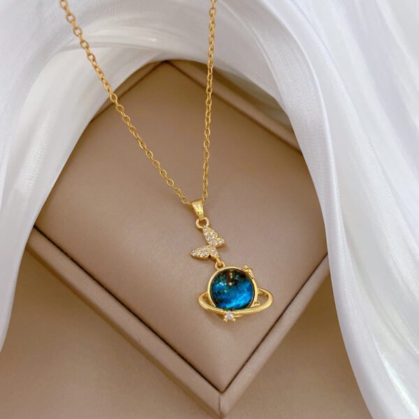 ec1d51a0-489c-46a6-9d1a-2192ece6bef0.jpg Stainless Steel Starry Sky Planet Astronaut Necklace For Women Light Luxurious Temperament Star Metal Chain Jewelry Gift