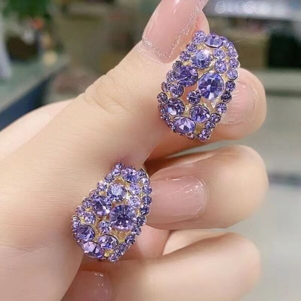 Women's Light Luxury Fashion Grey Crystal Earrings