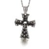 Stainless Steel Cross Shelf Skull Pendant Necklace