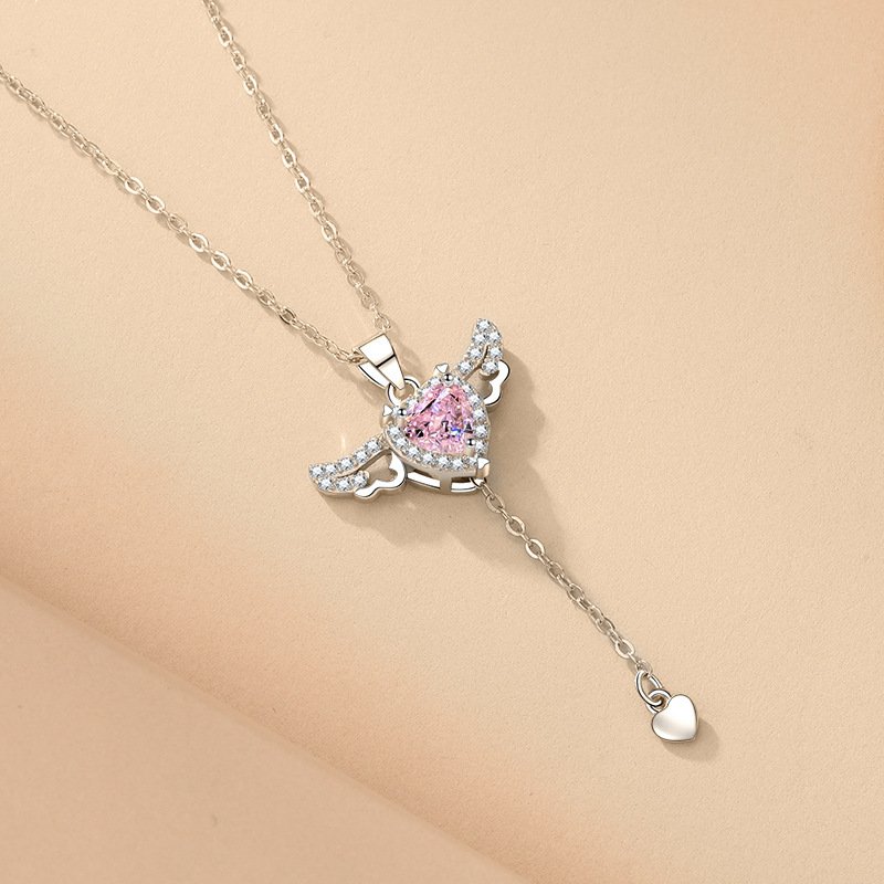f2d5801f-1d8c-49e3-b129-88c38c8386e9.jpg Moving Cupid Heart Angel Wings Tassel Necklace With Crystal Clavicle Chain Women Jewelry Gift Valentine's Day