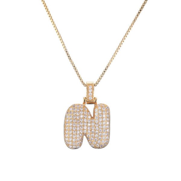 Chain Copper Micro Inlaid Zircon 26 Letter Pendant Necklace FClavicleor Women's Birthday Jewelry Gifts