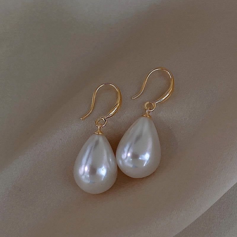 Water Drop Pearl Earrings For Women Niche Design