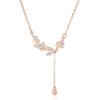 S925 Sterling Silver Wheat Necklace Leaf Tassel