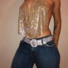 Women's Clothing Nightclub Low-cut Backless Underwaist