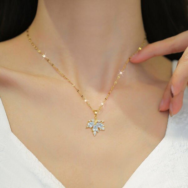 ff9c06fa-2000-4098-b5b4-2f89b834cd73.jpg Maple Leaf Light Luxury Temperament Necklace Ear Stud Jewelry Suit Women
