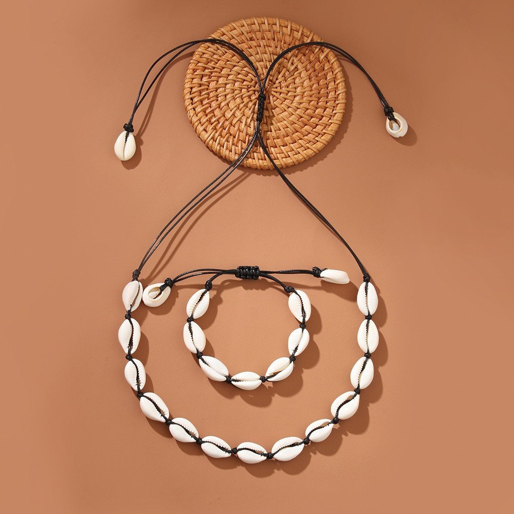 主图-11 Bohemian Ocean Style Shell Necklace High-end Design Retro Holiday Handmade Anklet