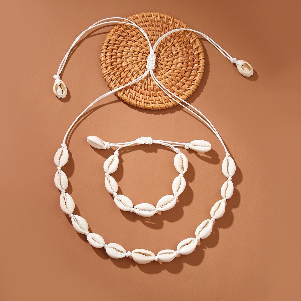 主图-12 Bohemian Ocean Style Shell Necklace High-end Design Retro Holiday Handmade Anklet