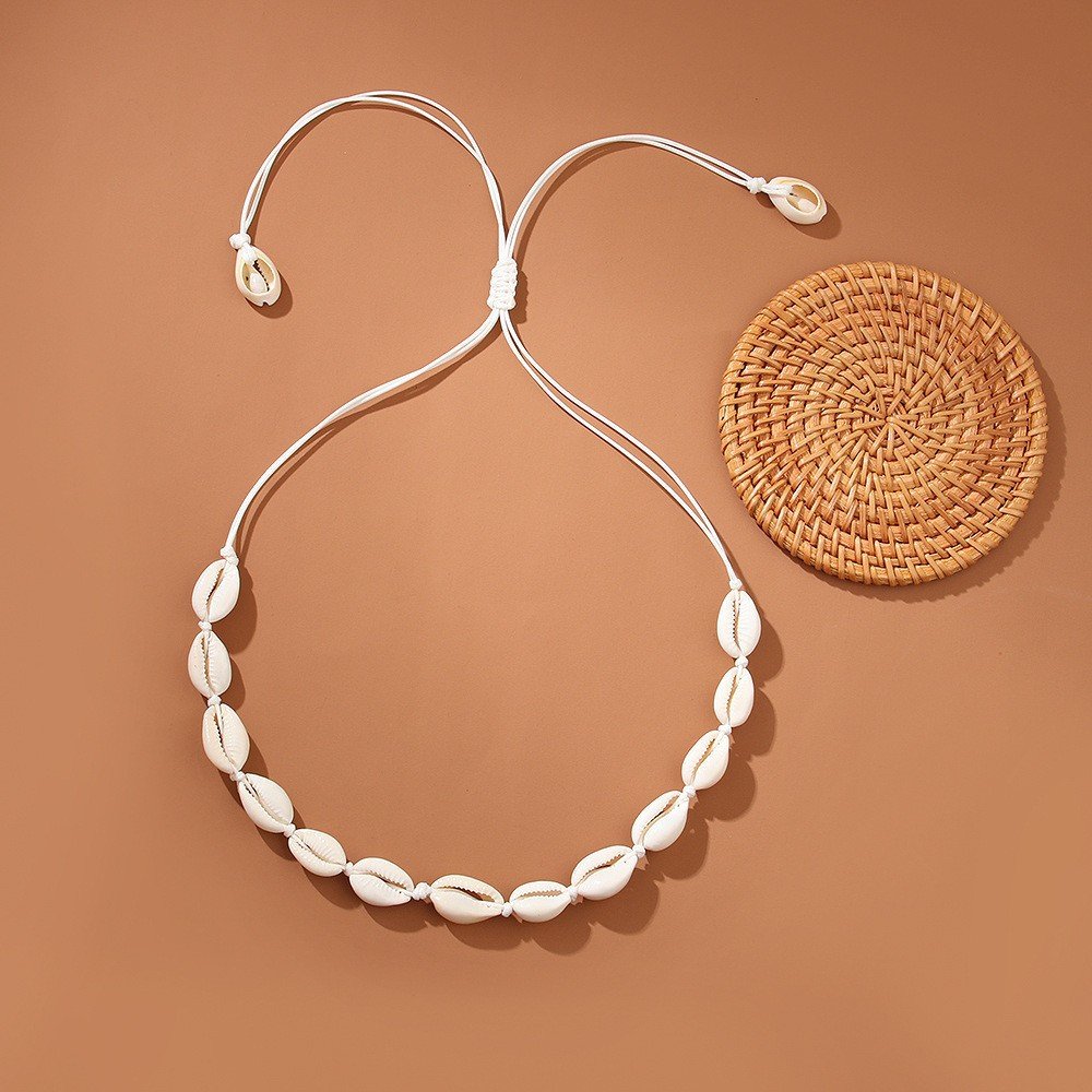 主图-14 Bohemian Ocean Style Shell Necklace High-end Design Retro Holiday Handmade Anklet