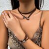 Fashion necklace double-layer winding necklace retro simple clavicle chain high-end