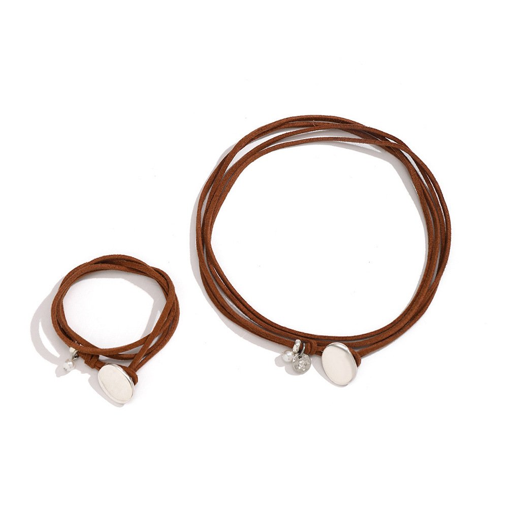 Fashion necklace double-layer winding necklace retro simple clavicle chain high-end