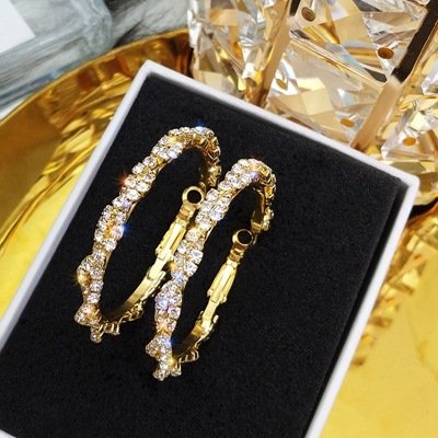 1612323327888.jpg Silver Needle Korean High Temperament Circle Big Earrings Exaggerated Earring Trend